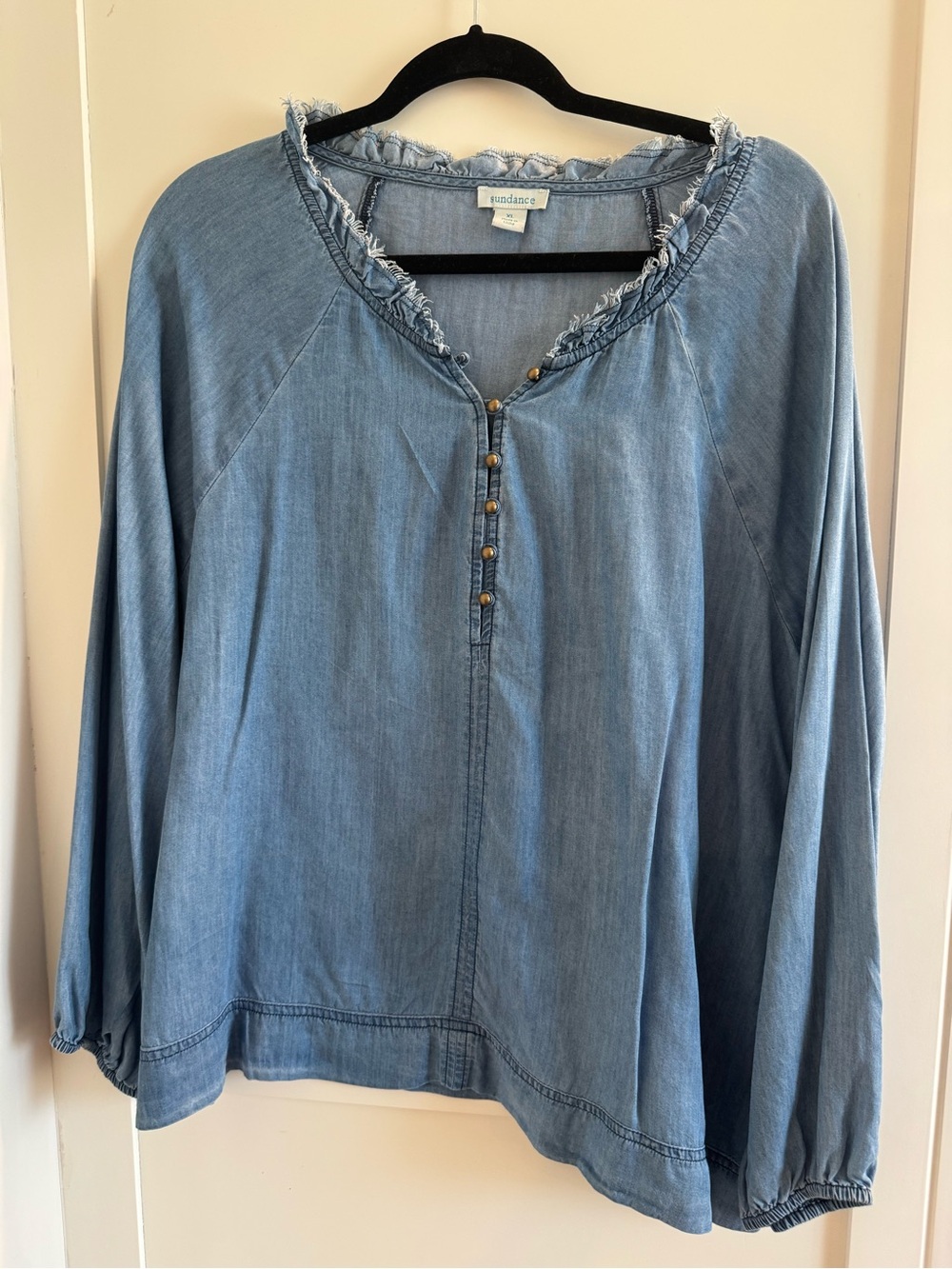 Sundance Light Blue Denim Peasant Tunic